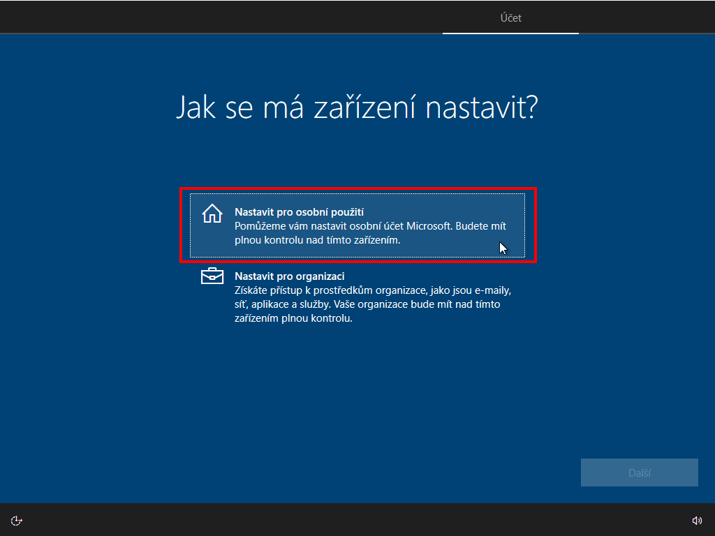 nastavení zařízení po instalaci windows 10